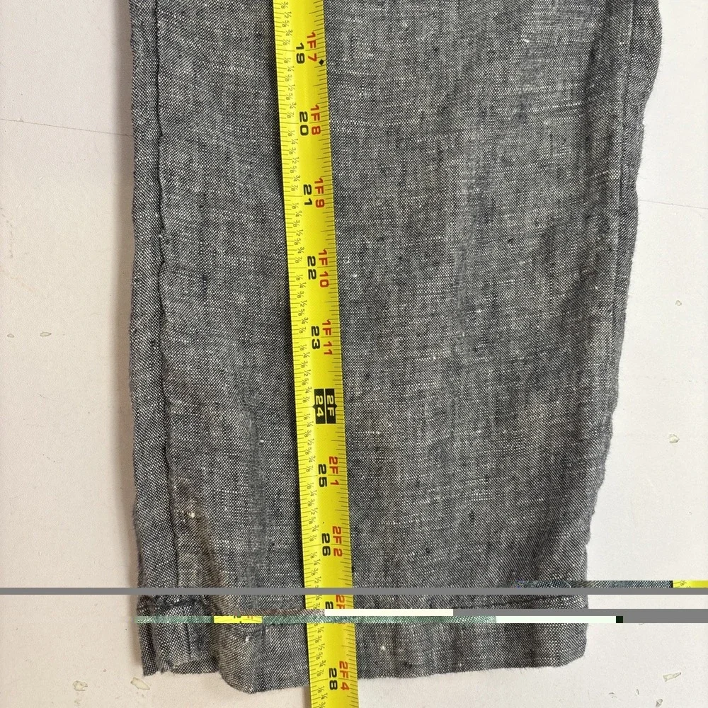 C&C California Cargo Pants Womens M Blue 100% Linen Pull Nautical Rope Tie Beach